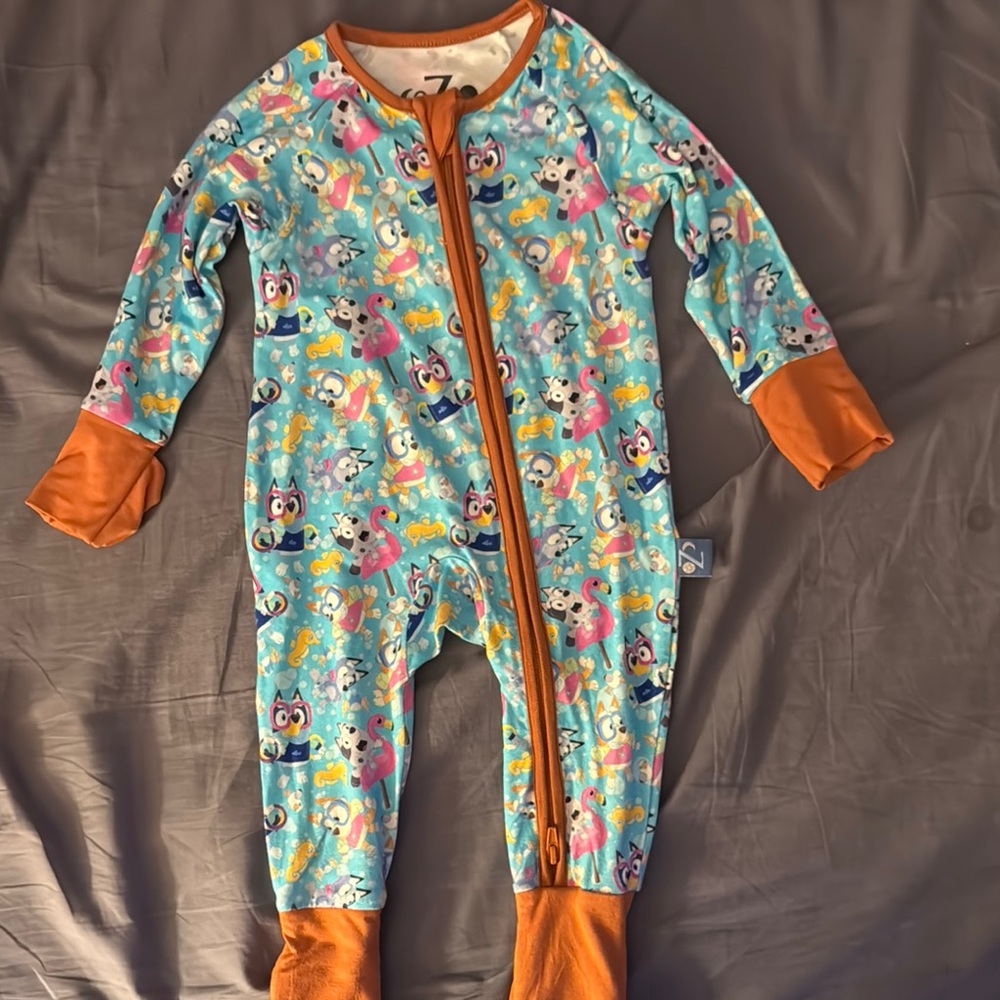 Colorful Bluey Print Kids One Piece
